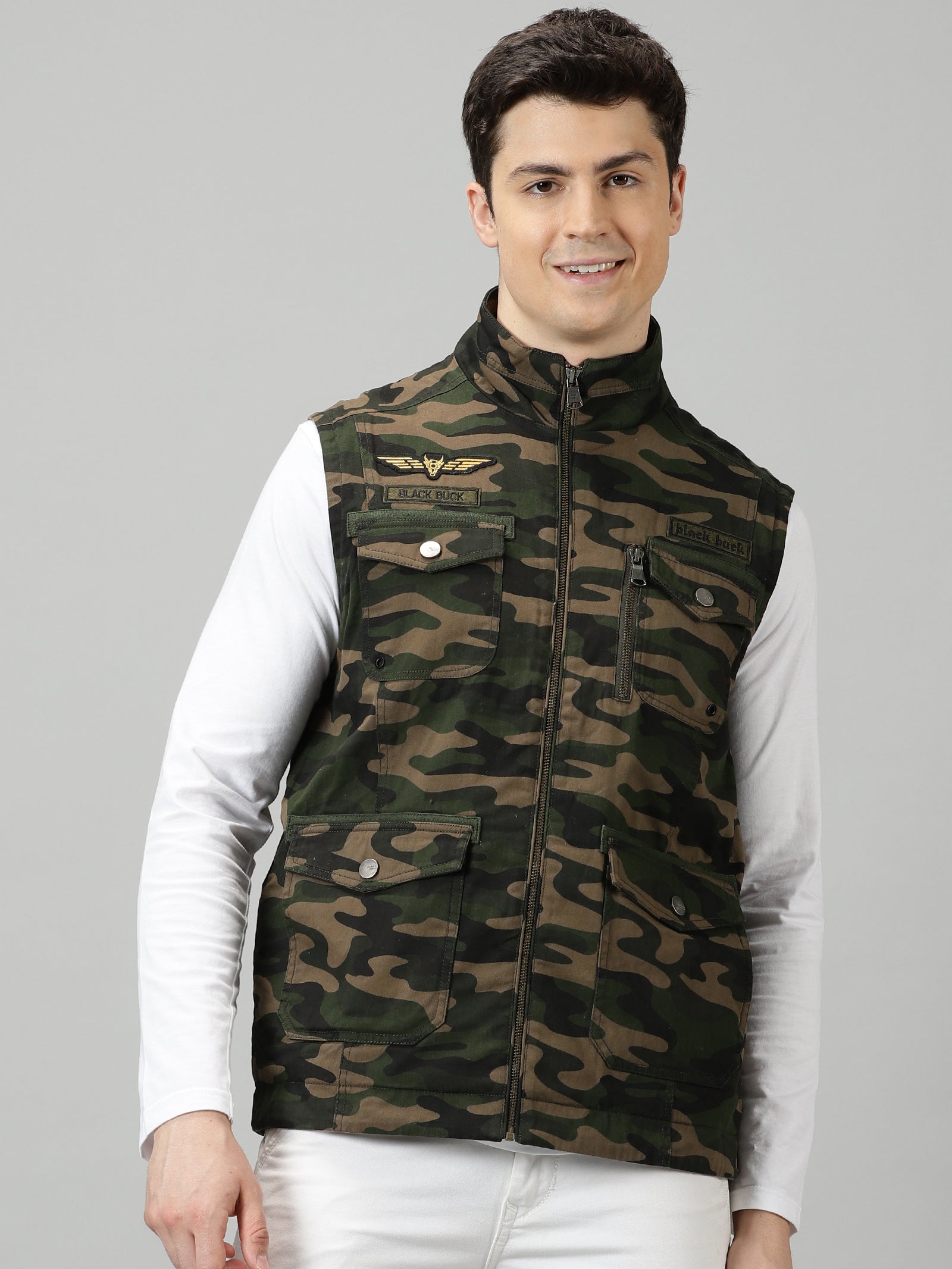 Jungle Camo Sleeveless Jacket