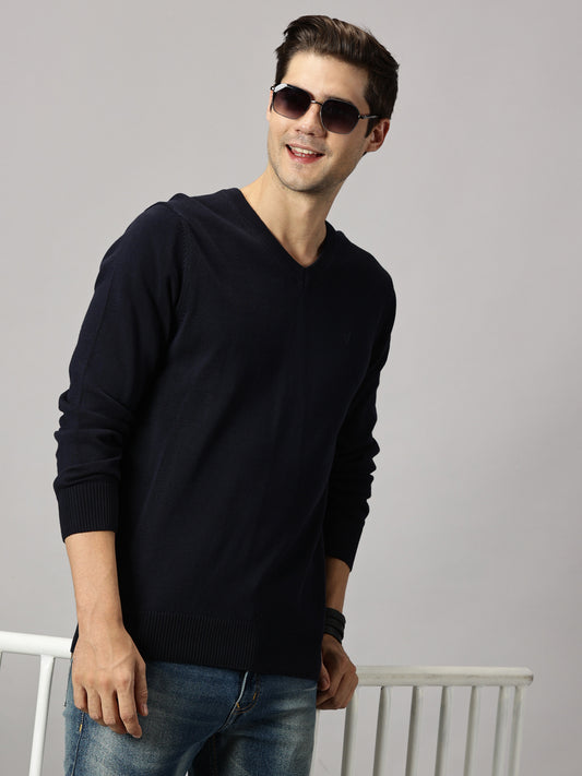 Deep Navy V-Neck Sweater