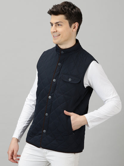 Deep Sapphire Quilted Sleeveless Jacket
