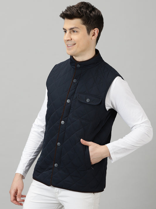 Deep Sapphire Quilted Sleeveless Jacket