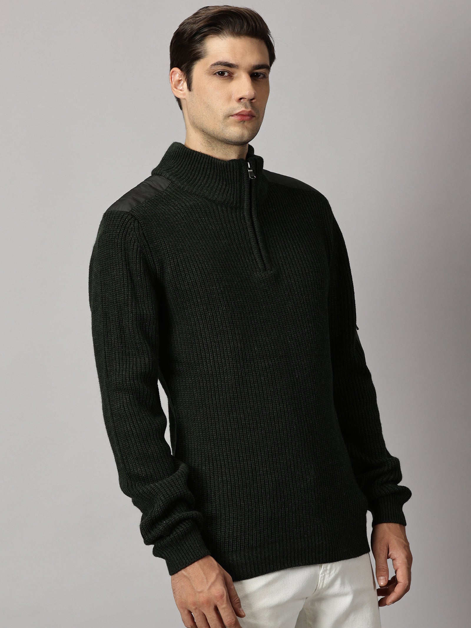 Half Zip High Neck Sweater