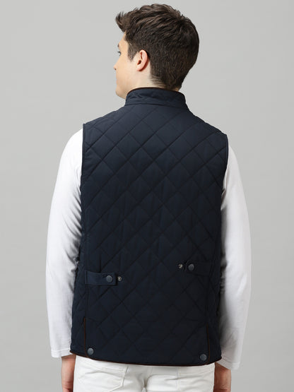 Deep Sapphire Quilted Sleeveless Jacket