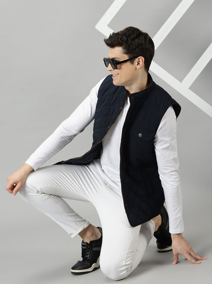 Deep Sapphire Quilted Sleeveless Jacket