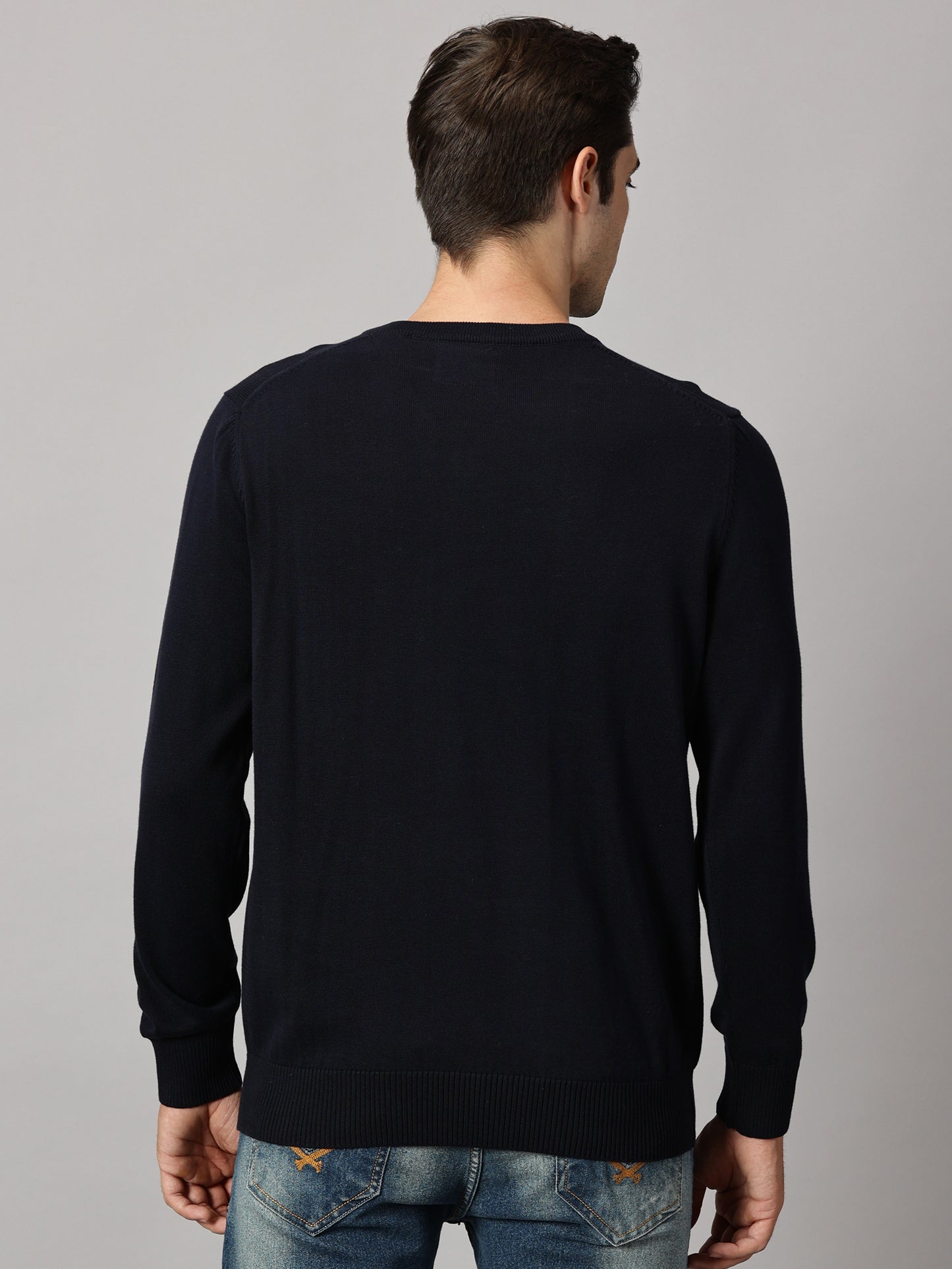 Deep Navy V-Neck Sweater