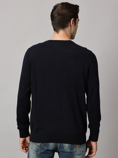 Deep Navy V-Neck Sweater