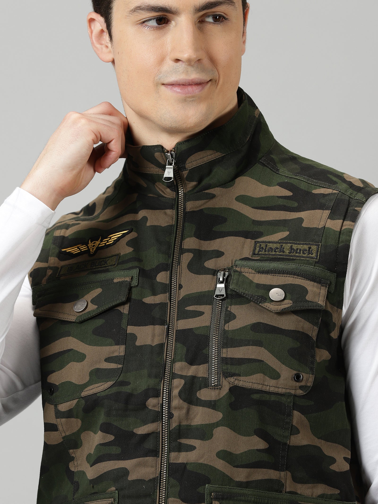 Jungle Camo Sleeveless Jacket