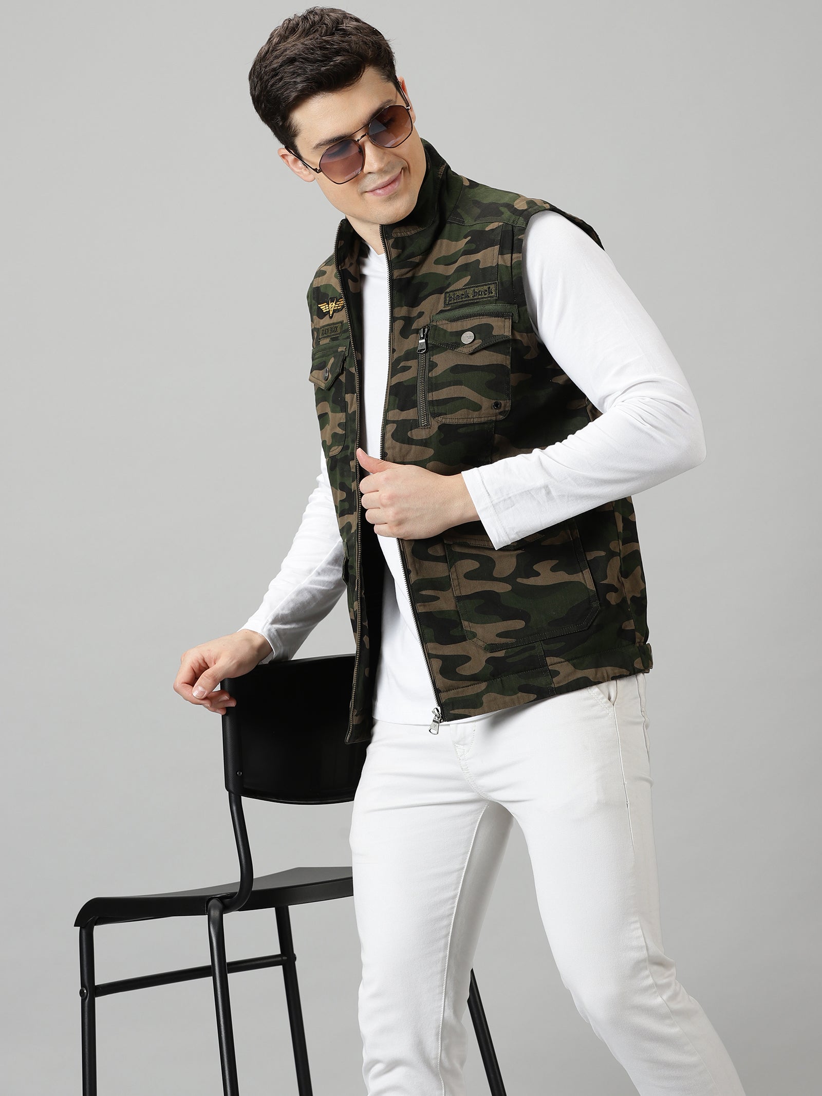 Jungle Camo Sleeveless Jacket