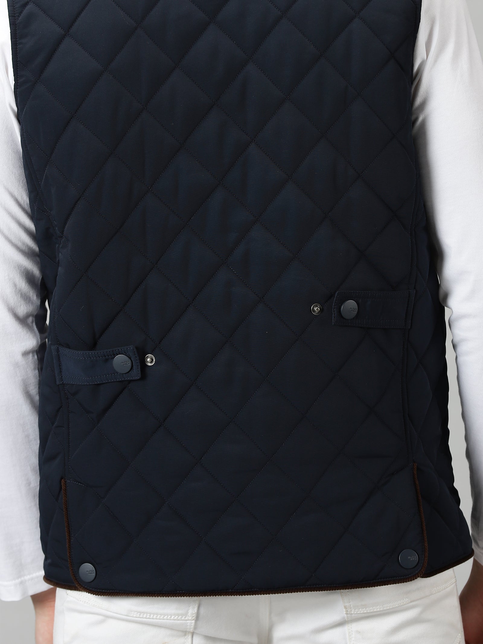 Deep Sapphire Quilted Sleeveless Jacket