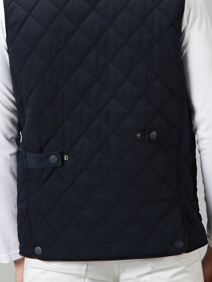 Deep Sapphire Quilted Sleeveless Jacket