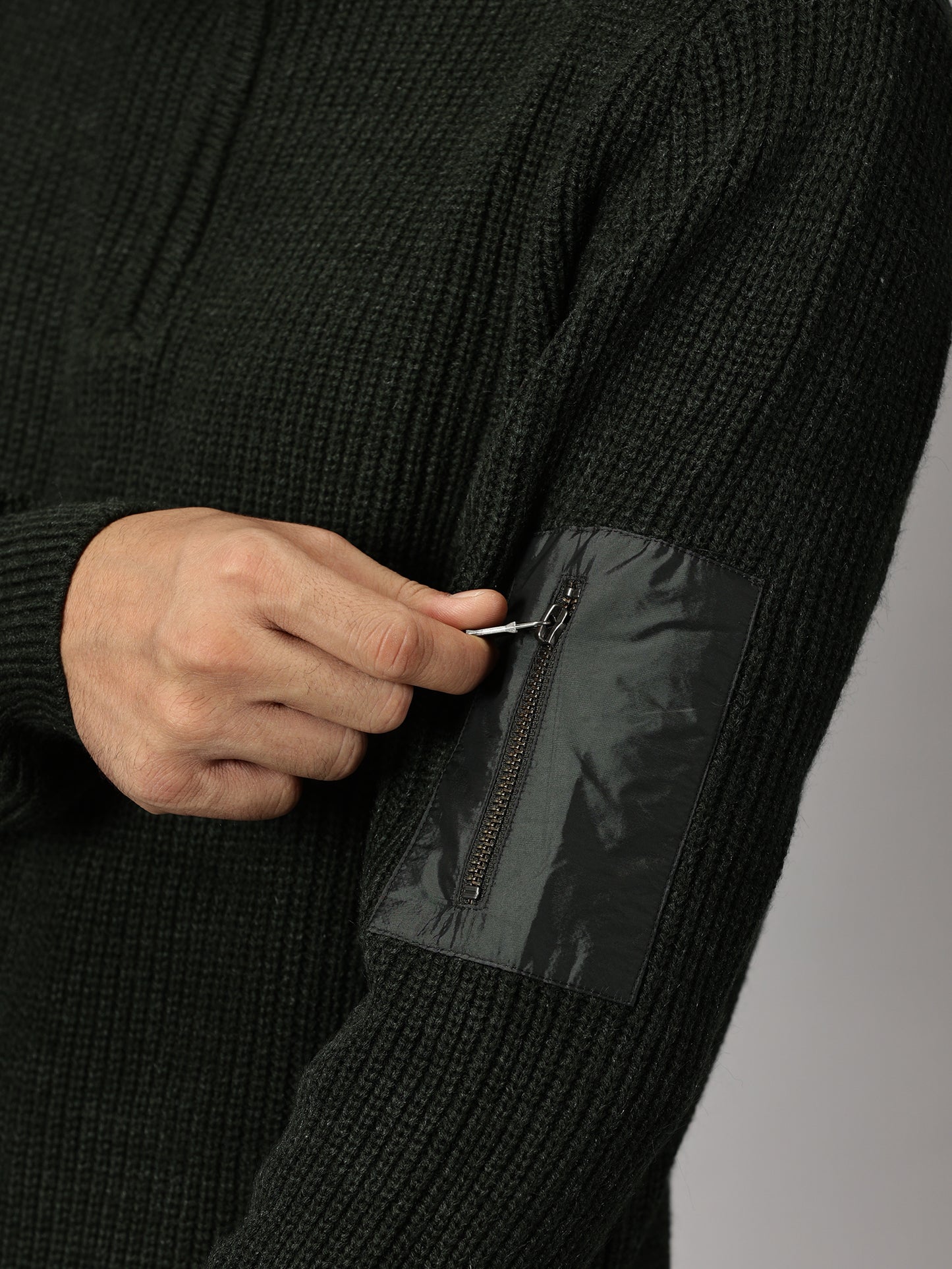 Half Zip High Neck Sweater