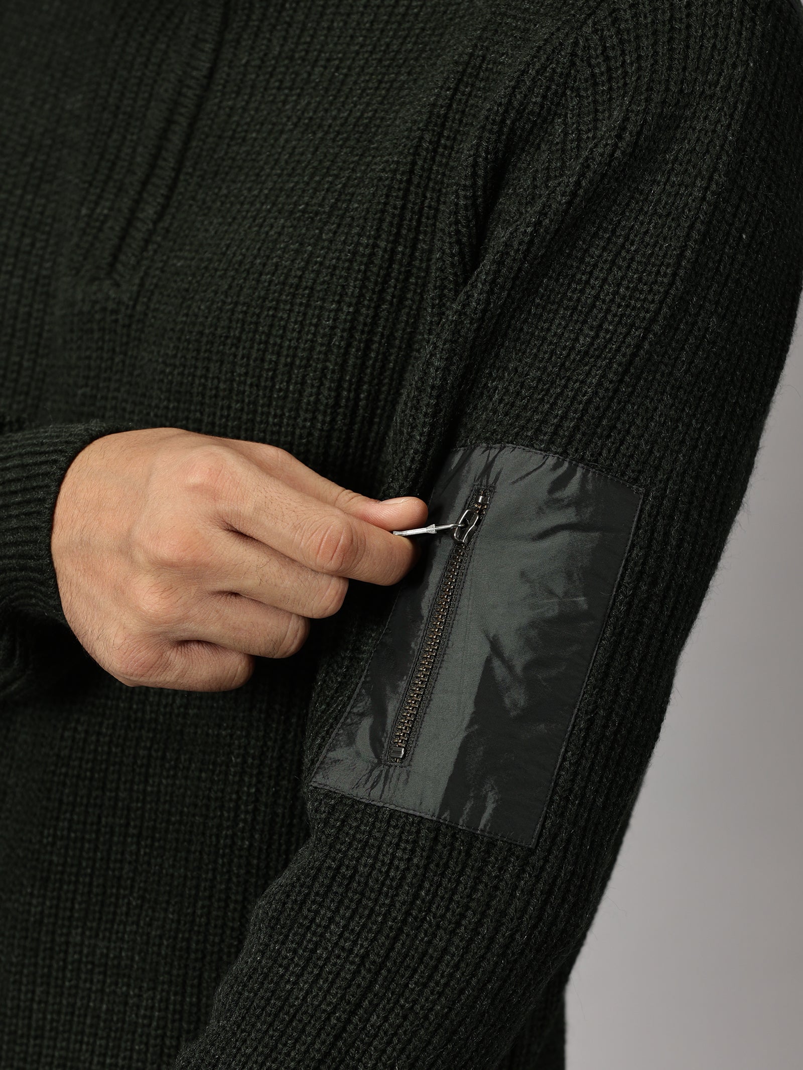 Half Zip High Neck Sweater