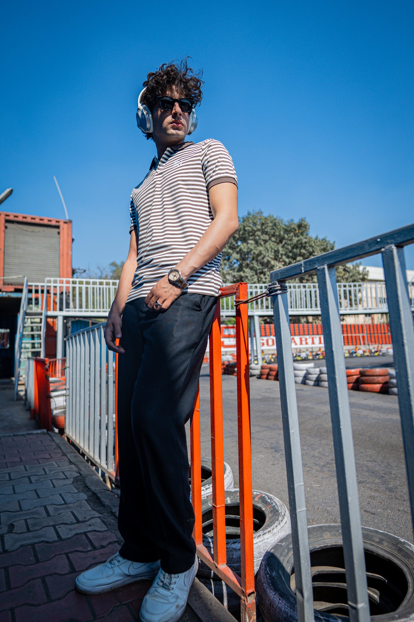 Luxe Coffee Striper Polo