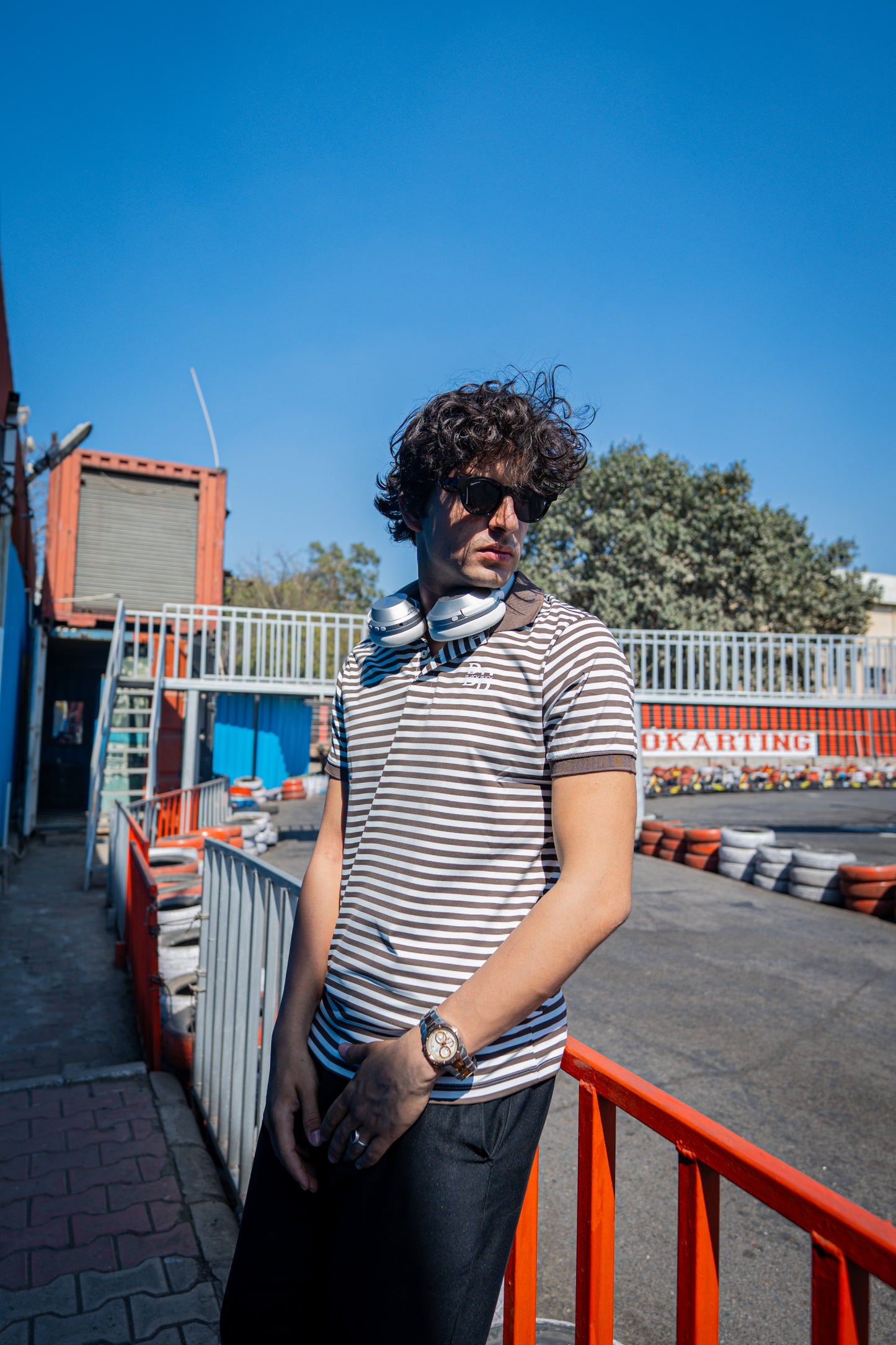 Luxe Coffee Striper Polo