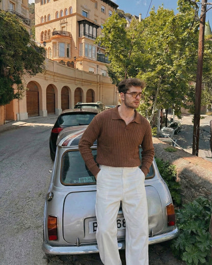 Daybreak Rib Knit Collared Sweater