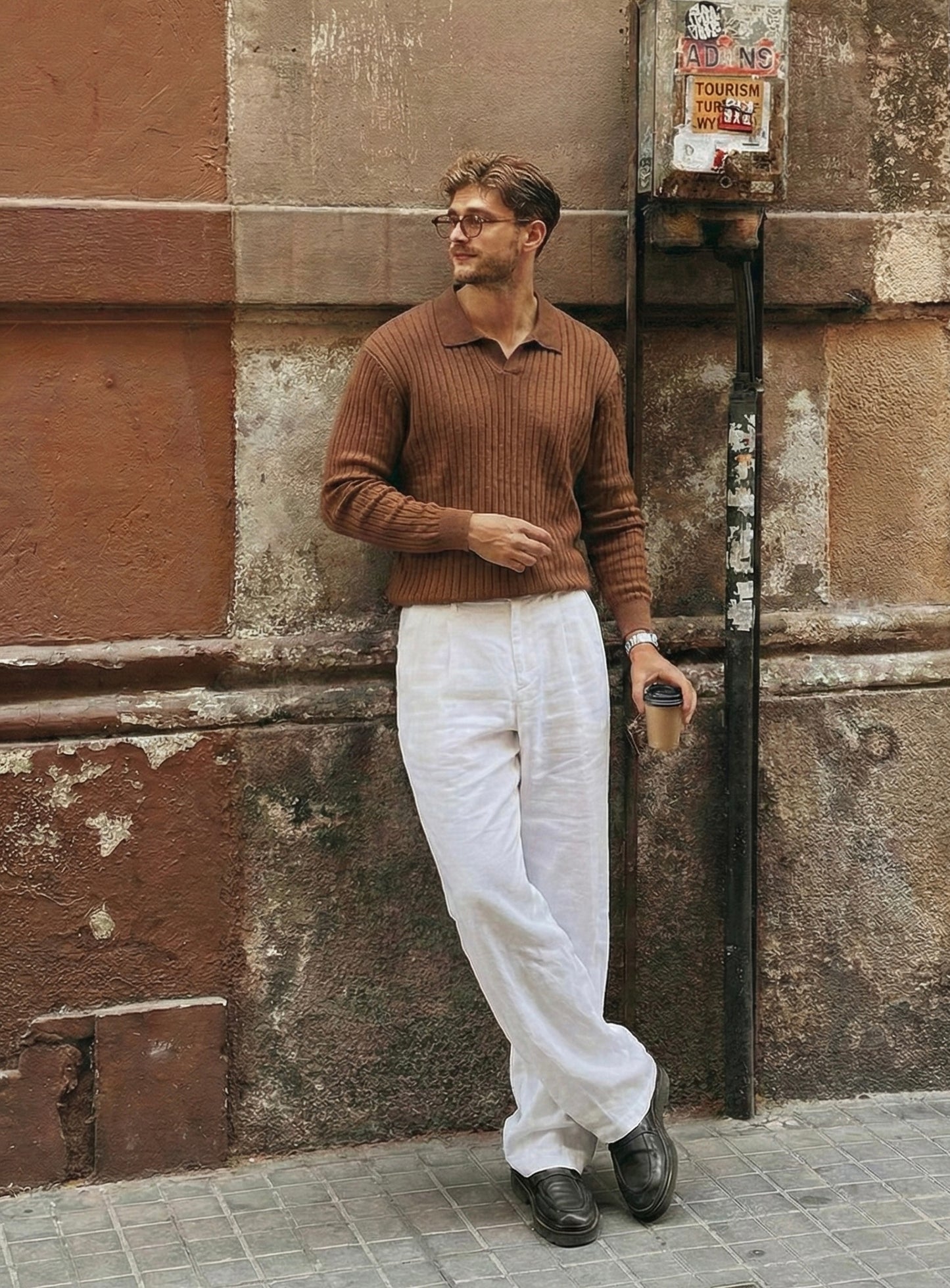 Daybreak Rib Knit Collared Sweater